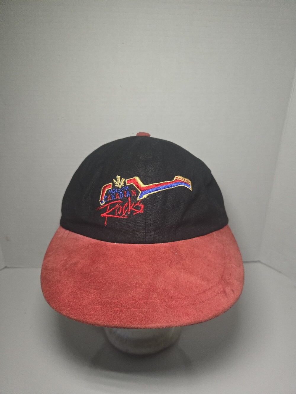 90s Vintage Molson Canadian Rocks Black and Red Baseball Cap